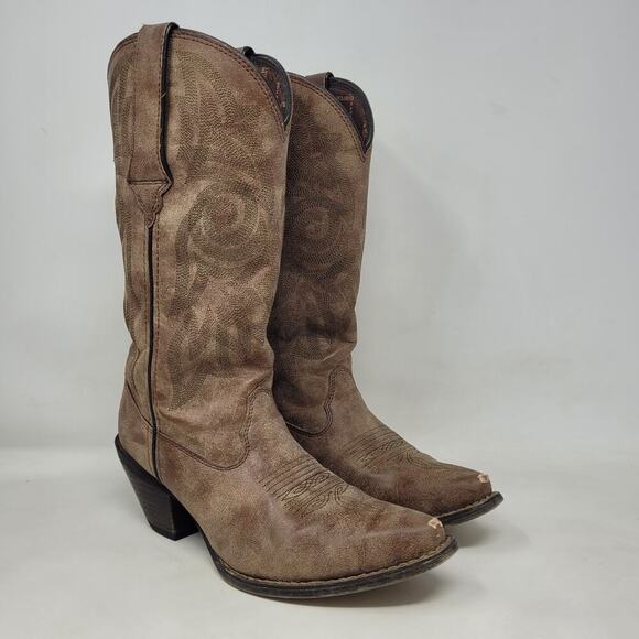 Durango Boots Women 6.5M Brown Faux Leather Western Cowboy Rodeo Cowgirl DCRD145 - Picture 1 of 12